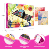 VigorFun Art Supplies, 240-Piece Drawing Art Kit, Gifts for Girls Boys Teens, Art Set Crafts Case with Double Sided Trifold Easel, Includes Sketch VigorFun