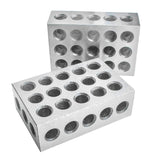 HFS (R) 1 Pair 123 Blocks 1-2-3 Ultra Precision .0002 Hardened Steel with 23 Holes HFS