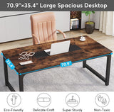 Tribesigns Modern Computer Desk, 70.8 x 35.4 inch Large Executive Office Desk Computer Table Study Writing Desk Workstation for Home Tribesigns
