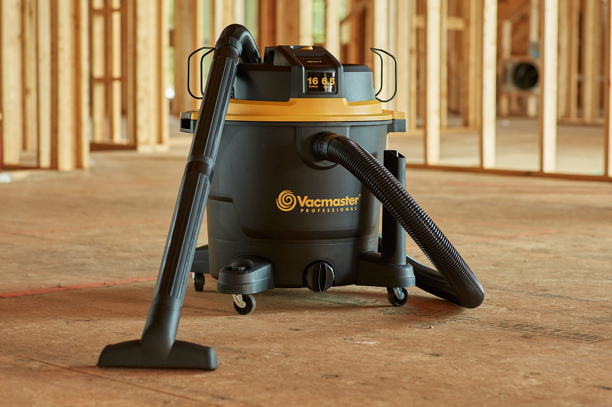 Vacmaster Professional - Wet/Dry Vac, 16 Gallon, Beast Series, 6.5 HP 2-1/2" Hose (VJH1612PF0201), Black Vacmaster