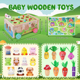 Toddler Montessori Wooden Farm Toys | Babies 12-18 Months Toy with Game Map for 1 2 3 Year Old Boys Girls | 1st First Birthday Gifts for 1-2 Years | KMTJT