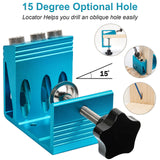 Pocket Hole Jig Kit with 3 Drill Hole for Carpentry Positioner Dowel Drill Joinery Screw Kit All-In-One Drill Hole System Set Wood Woodwork Guides KingBaas