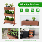 S AFSTAR Wooden Vertical Raised Garden Bed, 3 Tiers Tiltable Elevated Garden Planter w/3 Drainage Container Boxes & Tiltable Planter, Standing S AFSTAR