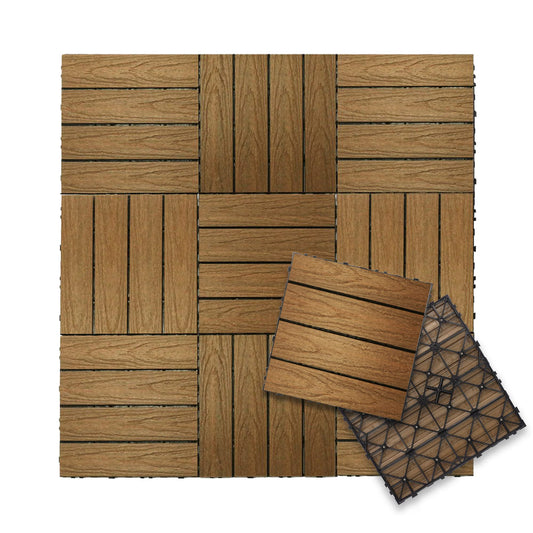 UltraShield Naturale 1 ft. x 1 ft. Quick Deck Outdoor Composite Deck Tile in Peruvian Teak (10 sq. ft. Per Box) - WoodArtSupply