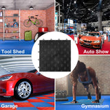 VEVOR Garage Floor, Durable Interlocking Floor Tiles, 50 Pack, Non-Slip Diamond Plate Garage Tiles, Support up to 55,000 lbs for Car Garage, VEVOR