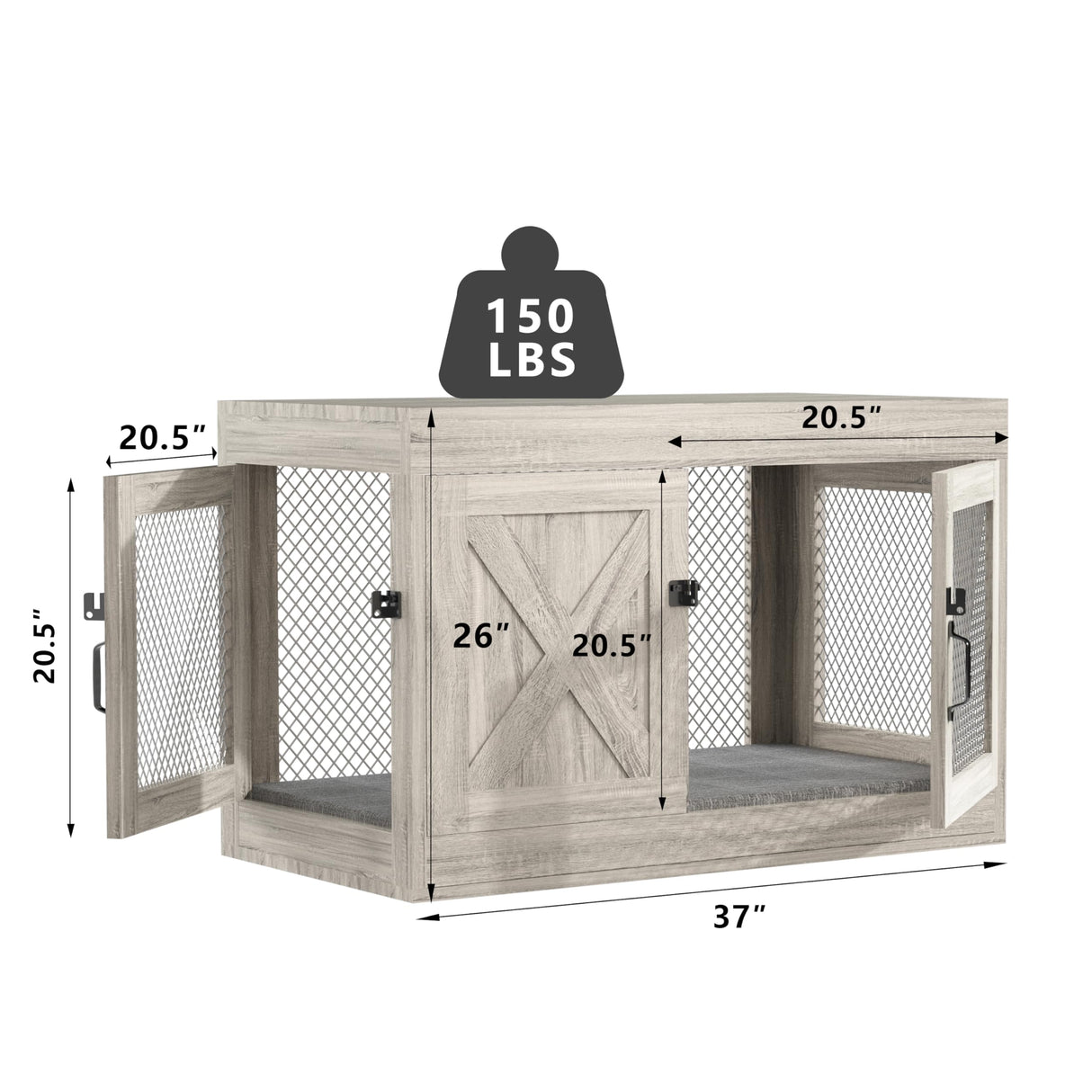 Xilingol Corner Pet Crate/Cage/House Furniture, Wooden Dog Kennel Side End Table for Small Medium Large Dog, Indoor Use Xilingol