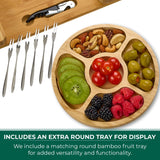 Bamboo Cheese Board Set - Charcuterie Boards Serving Platter - Magnetic Removable Side Boards - Gift for Housewarming, Anniversary, and Birthdays - House Ur Home