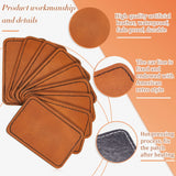60 Pcs Blank Leatherette Hat Patches with Adhesive Rustic Leatherette Rectangle Patch Faux Leather Patches for Hats Custom Fabric Repair Sew Laser Dunzy