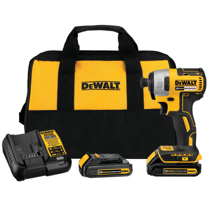 DEWALT 20V MAX Cordless Impact Driver Kit, Brushless, 1/4" Hex Chuck, 2 Batteries and Charger (DCF787C2) - WoodArtSupply