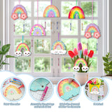 12 Pack Wind Chime Crafts for Kids, Make Your Own Boho Rainbow Wind Chime Kit DIY Coloring Wooden Craft Unfinished Rainbow Wood Ornaments for Girls TREACLUB