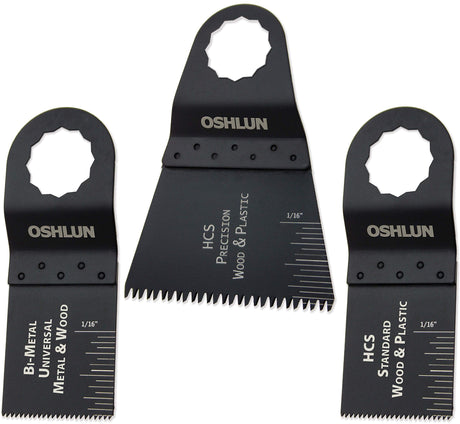 Oshlun MMS-9903 Oscillating Tool Blade Combo for FEIN SuperCut and Festool Vecturo, 3-Pack OSHLUN