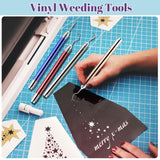 Leriton 4 Pcs LED Weeding Tools for Vinyl with Light Vinyl Weeding Tool with Pin and Hook Lighted Pin Pen Weeding Tool for Removing Iron on Tiny Leriton