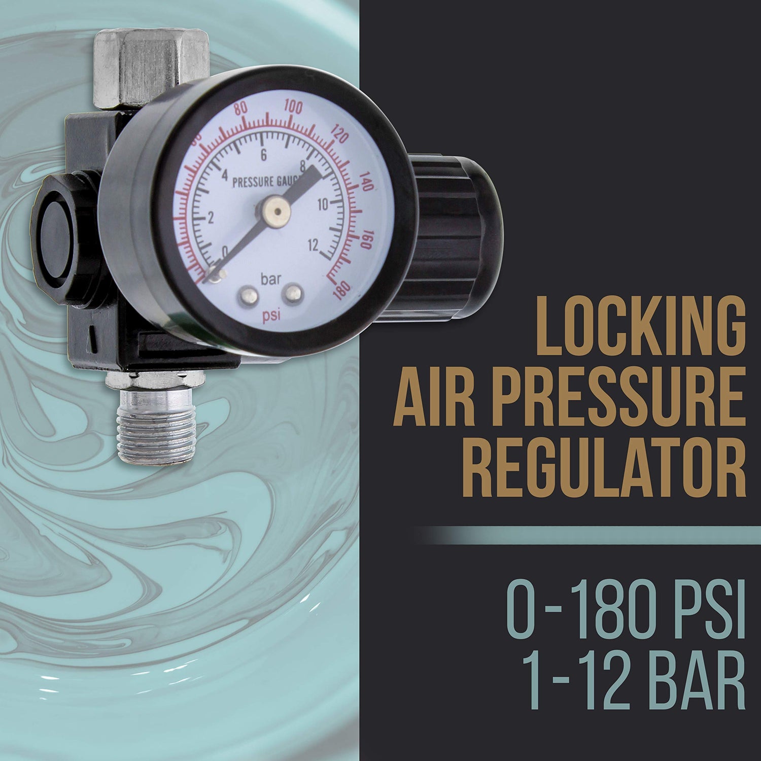 TCP Global® Brand Professional 1.3mm HVLP Spray Gun-gravity Feed-auto Paint Basecoat Clearcoat with Air Regulator (G6600-13) TCP Global