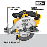 DEWALT 20V MAX Circular Saw, 6-1/2-Inch Blade, 460 MWO Engine, 0-50 Degree Bevel Capability, Bare Tool Only (DCS391B) DEWALT