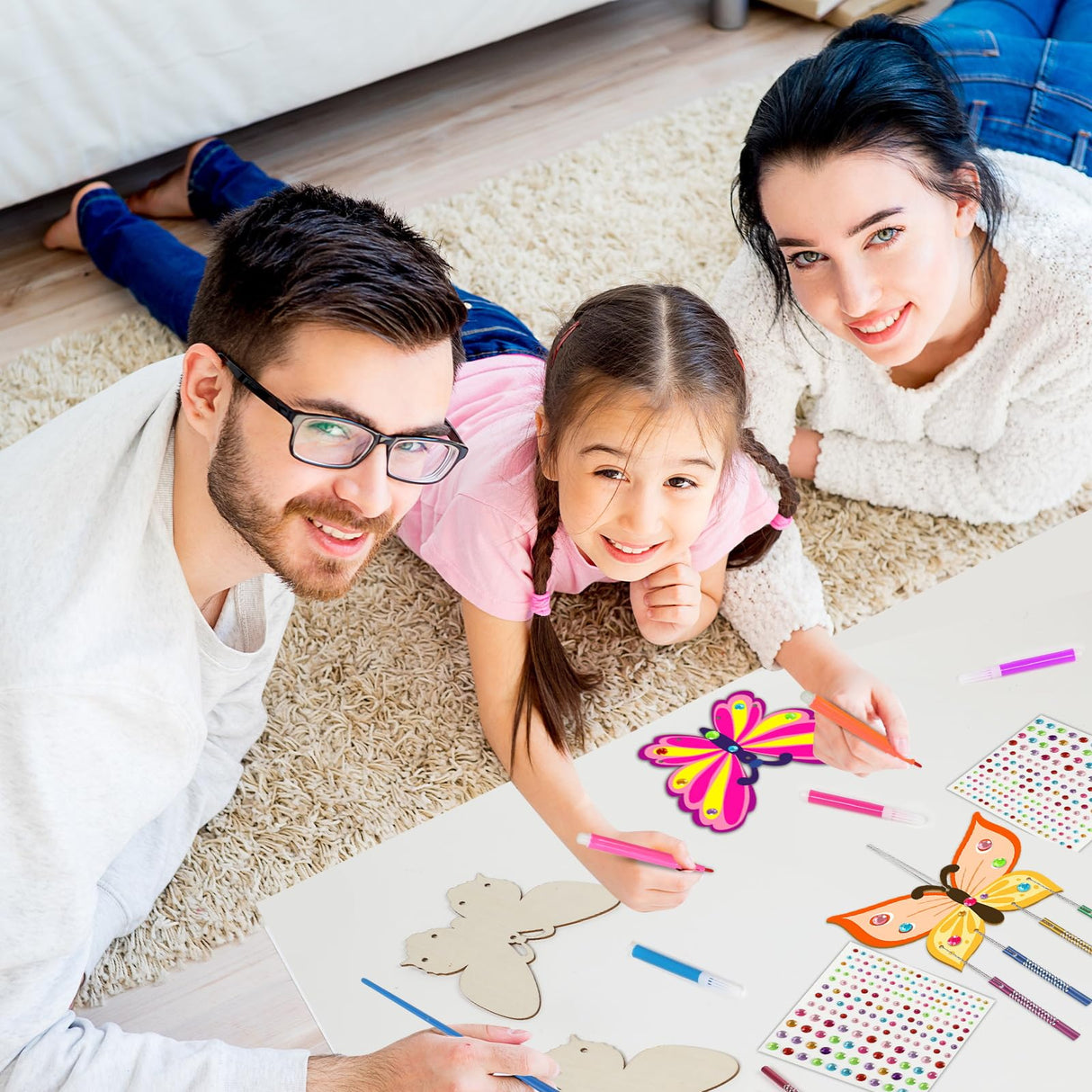 16 Pack Butterfly Wind Chime Kits Butterfly Crafts for Kids Make Your Own Butterfly Wind Chime Wooden DIY Arts and Crafts for Summer Party School gisgfim