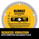 DEWALT 10-Inch Miter / Table Saw Blade, ATB, Thin Kerf, Crosscutting, 5/8-Inch Arbor, 60-Tooth (DW3106) DEWALT