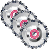 3 Pieces 5/8 Inch Wood Carving Chain Disc 4 Inch 22 Teeth Saw Blade Grinder Wood Carving Disc for 4 Inch/ 4-1/2 Inch Angle Grinder Grinding Shaping Honoson