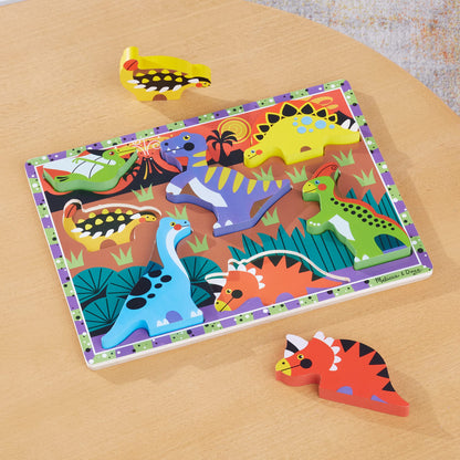 Melissa & Doug Dinosaur Wooden Chunky Puzzle (7 pcs) - WoodArtSupply