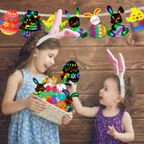 Max Fun Easter Crafts Kit Rainbow Color Scratch Paper Easter Ornaments (48 Counts)-Craft Kit for Kids Easter Basket Stuffers Party Favors Max Fun