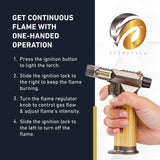 Refillable Butane Torch Gun - The Beast Hand Held Blow Torch for Cooking, BBQ, Creme Brulee, Soldering, Welding, & Resin Art - Adjustable Flame with inZaynity