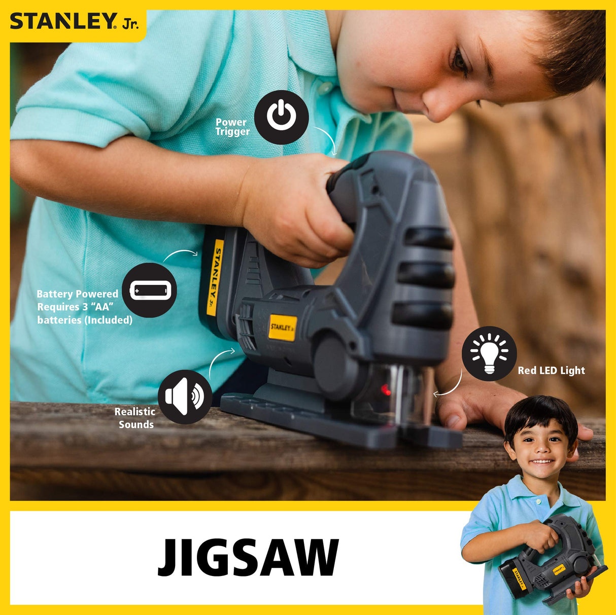 STANLEY Jr Jigsaw Toy – Carpentry Role Play For Kids – Enhance Hand And Eye Coordination – Power Tool Stanley Jr