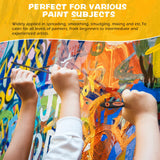 5 Pieces Painting Knife Set Background Blender Brush and Fan Blender Artist Brush Stainless Steel Palette Knife 2 Inch and 1 Inch Landscape Brush for CHENGU