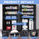 Yizosh Metal Garage Storage Cabinet with Lock, 71" Locking Tool Cabinet with 2 Doors and 5 Shelves, Tall Steel Cabinet for Garage, Heavy Duty File Yizosh