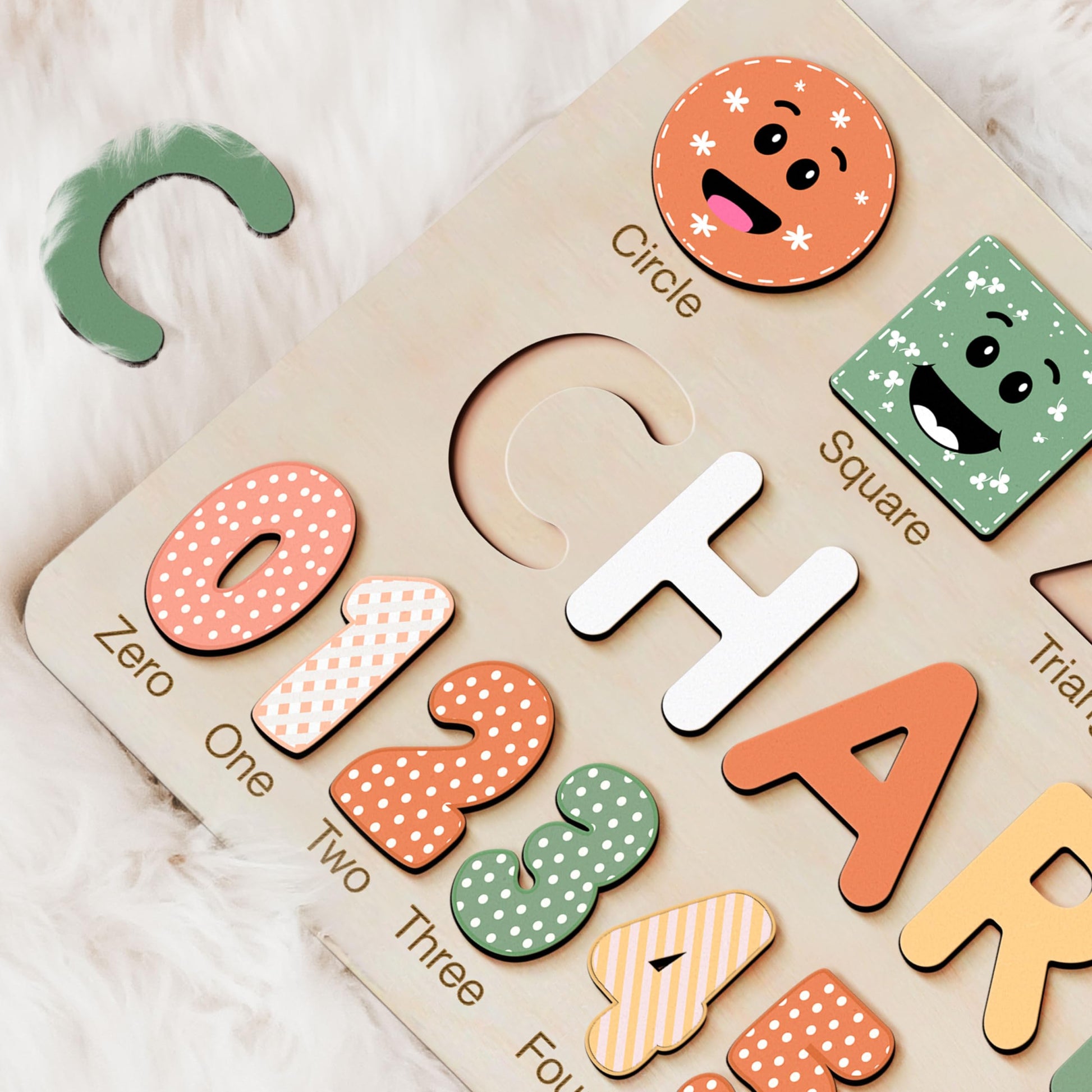 Boy and Girl Personalized Birthday Gift, Custom Handmade Name Puzzle with Animals, Gift for Kids, Christmas Gifts, Unique New Baby Gift - WoodArtSupply