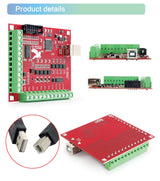 CNCTOPBAOS 4 Axis USB Mach3 Motion Control Card,Red 4-Axis Linkage MACH3 CNC Controller Board,Stepper Motor Driver Control Card 100KHz 4 Inputs CNCTOPBAOS