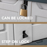 Devoko Resin Outdoor Storage Shed 28 Cu Ft Horizontal Outdoor Storage Cabinet Waterproof Patio Tools Storage Box for Pool Toys, Sofa Cushion, Lawn Devoko