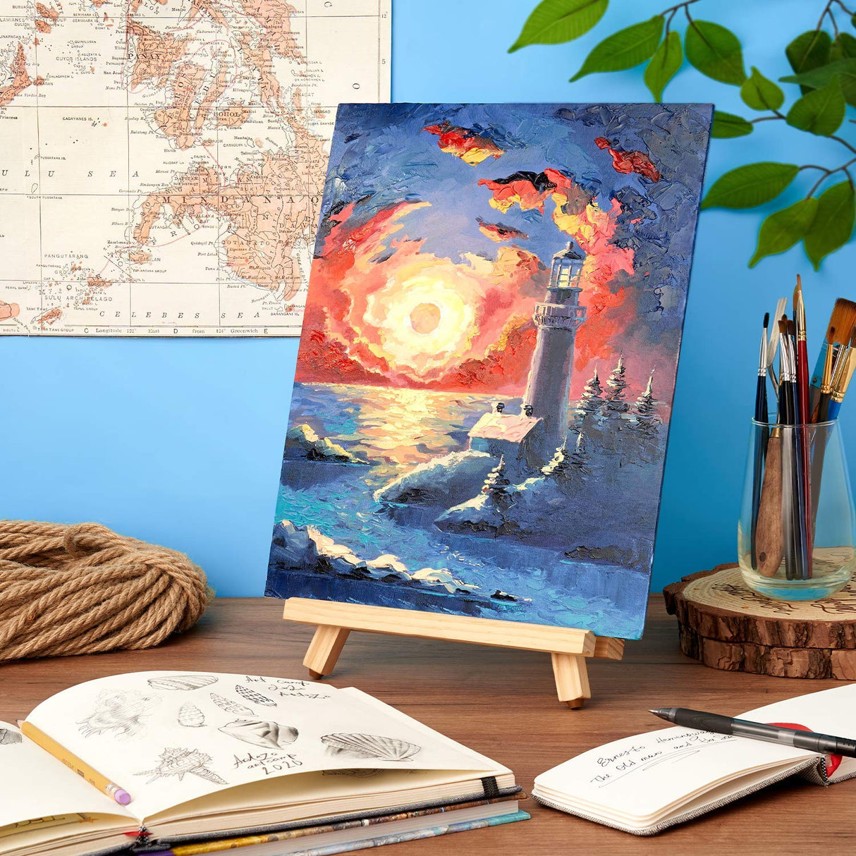 ARTEZA Oil Paint Set, 24 Colors in 12ml/0.4 US fl oz Tubes, Richly Pigmented Oil Painting Supplies for Canvas, Art Supplies for Beginners & ARTEZA