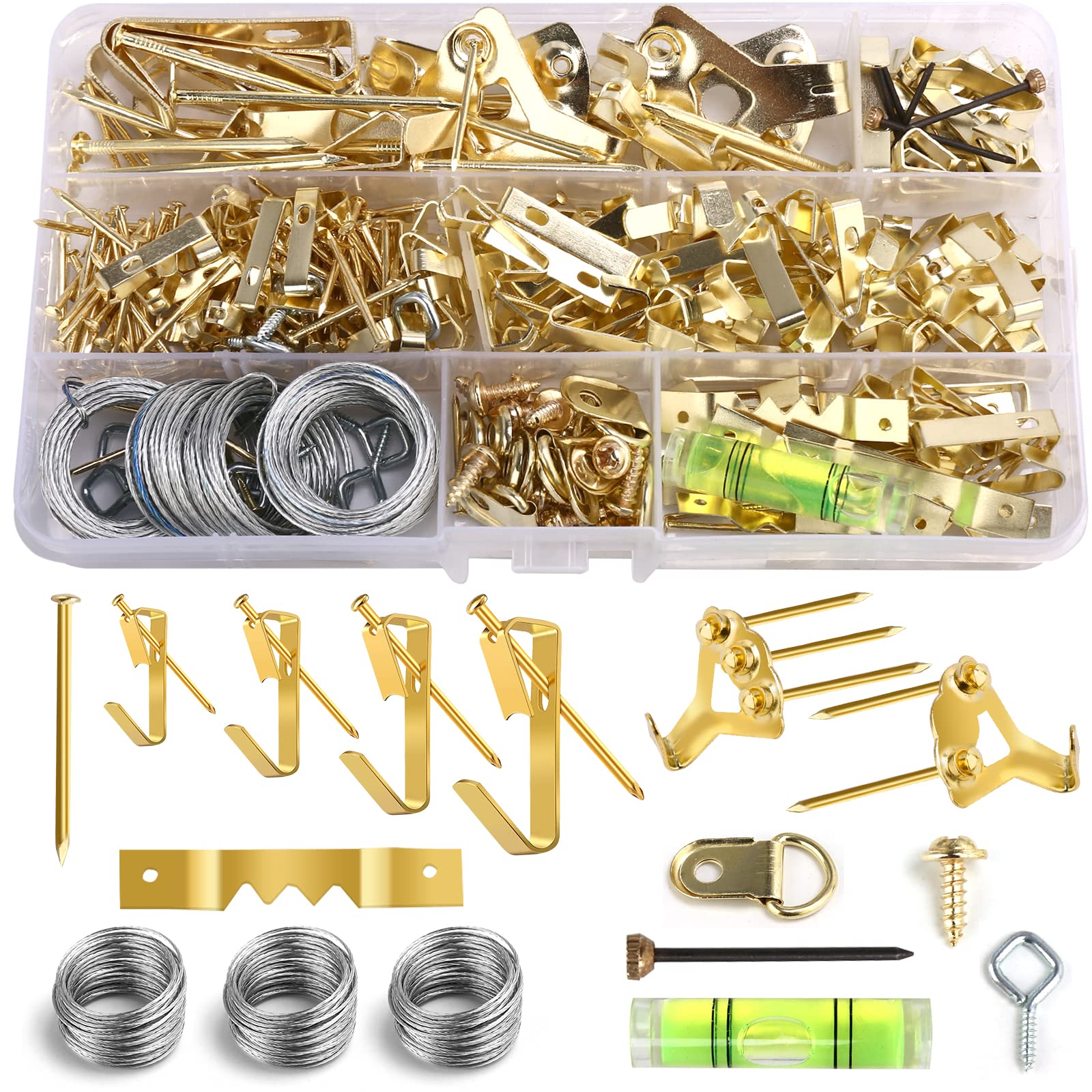 310 Pcs Picture Hanging Kit, Heavy Duty Picture Hangers for Drywall, Picture Hanging Hooks, Picture Hooks for Hanging Hardware Mirror, Pictures Frame - WoodArtSupply