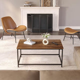 SAYGOER Coffee Table Simple Modern Rectangular Center Table Open Space Minimalist for Living Room Home Office Industrial Cocktail Tables, Dark Walnut SAYGOER