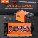 VEVOR Drill Bits Sharpener, 3-13mm End Mill Grinder Sharpener, Lip Relief Angle & 95°-135° Point Angle Adjustable Drill Bit Re-Sharpener, Portable VEVOR
