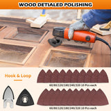 AMZWEI 154 Metal Wood Oscillating Tool Blade, Titanium Oscillating Saw Blades with Sandpaper, Quick Release Multi Tool Blades Kits for Dewalt Ryobi AMZWEI