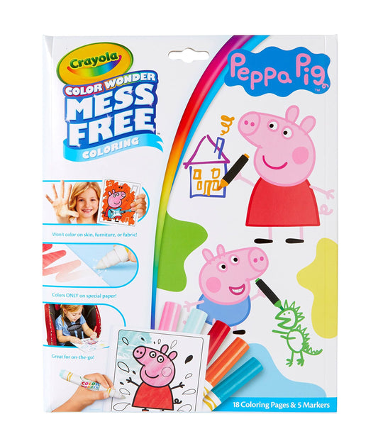 Crayola Peppa Pig Color Wonder, Mess Free Coloring Activity Set, Toddler Coloring Kit, Peppa Pig Toy, Gift for Kids, Ages 3+ - WoodArtSupply