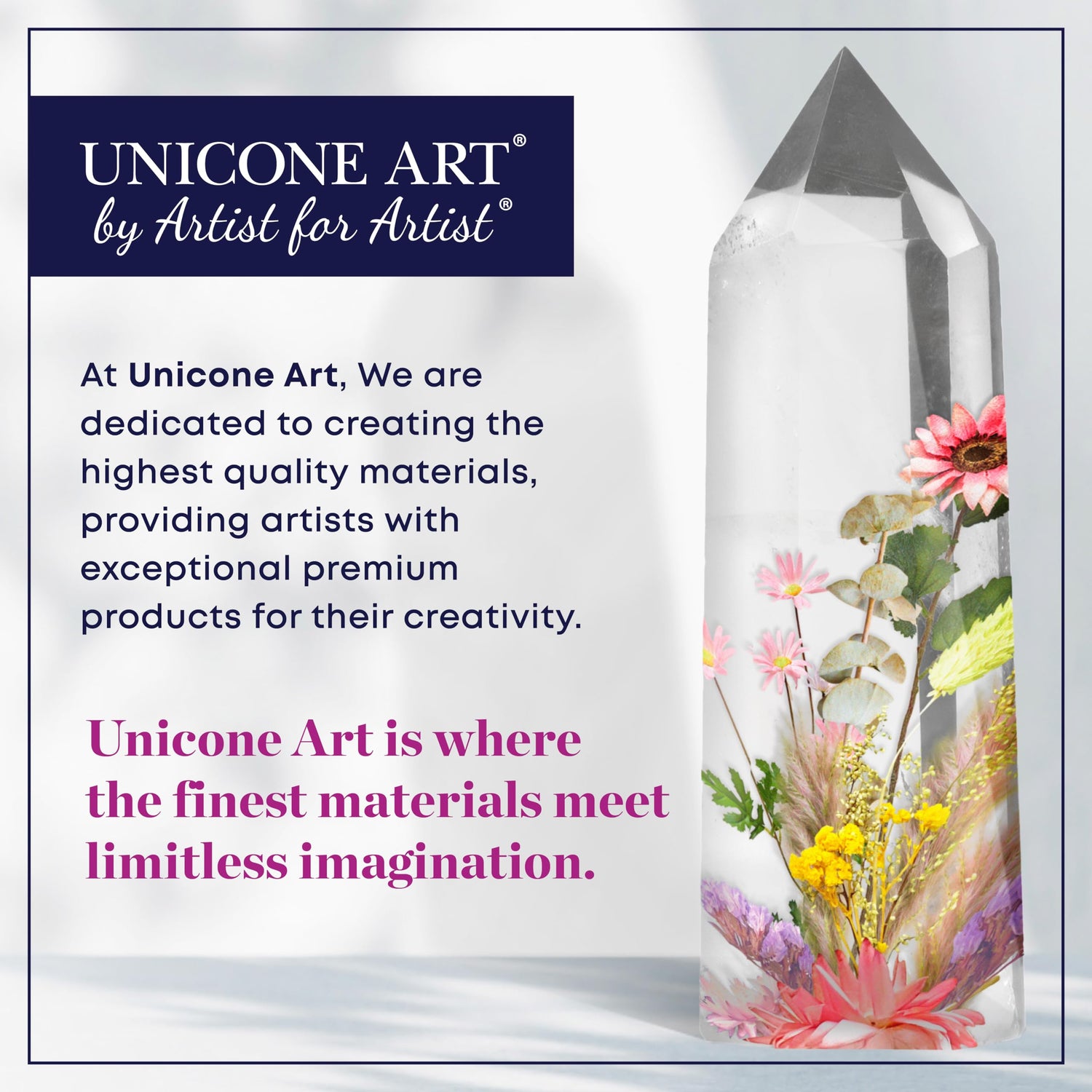 Resin Epoxy Craft Kit 16 Ounce Epoxy Resin Kit (8oz. Resin + 8oz. Hardener) High Gloss UV Resistant Odor-Free Art Resin, BPA-Free and Non-Toxic unicone art