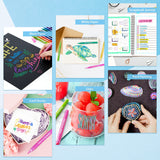 Ohuhu Glitter Markers Pen 12 Glitter Colors Metallic Shimmer Marker Fine Point Tip Water-based Ink for Kids Adults DIY Crafts Greeting Birthday Cards Ohuhu