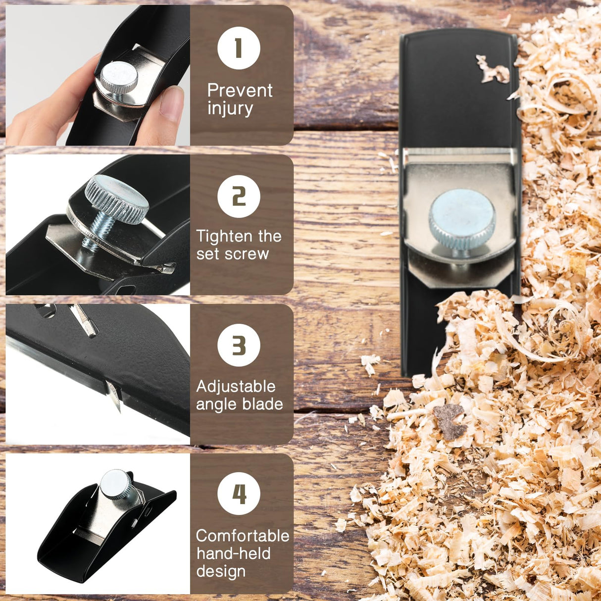 Lanties 2 Pcs Small Wood Planer Hand Tool 3.54 x 1.18 x 0.79 Inch Trimming Block Plane Woodworking Deburring Wood Shaver for Novices Veterans Lanties