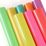 Glitter Glow in Dark Permanent Vinyl Iron on Shirts, Heflashor Glow in The Dark HTV Vinyl for Party Luminous Heat Transfer Vinyl Sheets Bundle, 12"x Heflashor