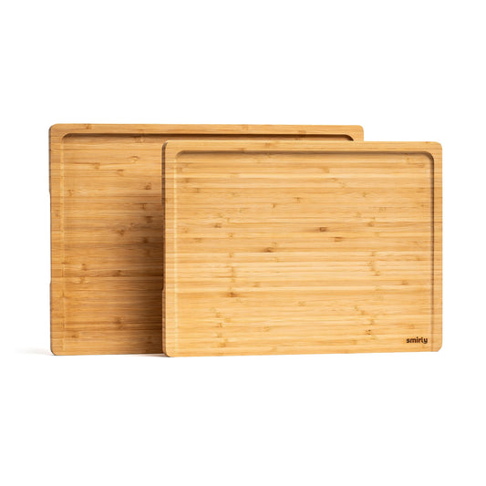 SMIRLY Bamboo Cutting Board Set - Wood Cutting Board Set, Large Wooden Cutting Boards For Kitchen, Cutting Board Wood, Wooden Chopping Board, Wooden - WoodArtSupply