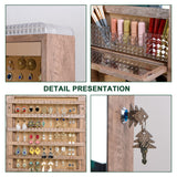 HNEBC LED Mirror Jewelry Cabinet,47.2" Wall Mounted Jewelry Organizer with Full-Length Mirror,Over The Door Hanging Jewelry Armoire Storage HNEBC