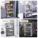 Heavy-Duty JOYBOS 4-Tier Foldable Metal Storage Rack with Wheels - No Assembly Required JOYBOS