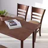 Livinia Aslan 47" Malaysian Oak Rectangular Wooden Dining Table/Solid Wood Kitchen Desk (Walnut) Livinia