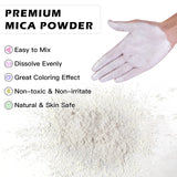 HTVRONT White Mica Powder for Epoxy Resin - 3.5 oz (100g) Nature Non-Toxic Mica Pigment Powder, Mica Powder for Soap Making, Lip Gloss, Candle HTVRONT