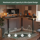 FEZIBO 63" L Shaped Standing Desk with 4 Drawers, Electric Standing Gaming Desk Adjustable Height, Corner Stand up Desk with Splice Board, Black FEZIBO