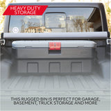 Rubbermaid ActionPacker️ 48 Gal Lockable Plastic Storage Bin, Industrial, Rugged Large Container with Lid (Black,gray) Rubbermaid