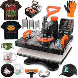 AKEYDIY Upgraded 8 in 1 Heat Press Machine Digital Combo Multifunctional T-Shirt Printing Sublimation Heat Press Transfer Machine12"X15"Heat Press AKEYDIY