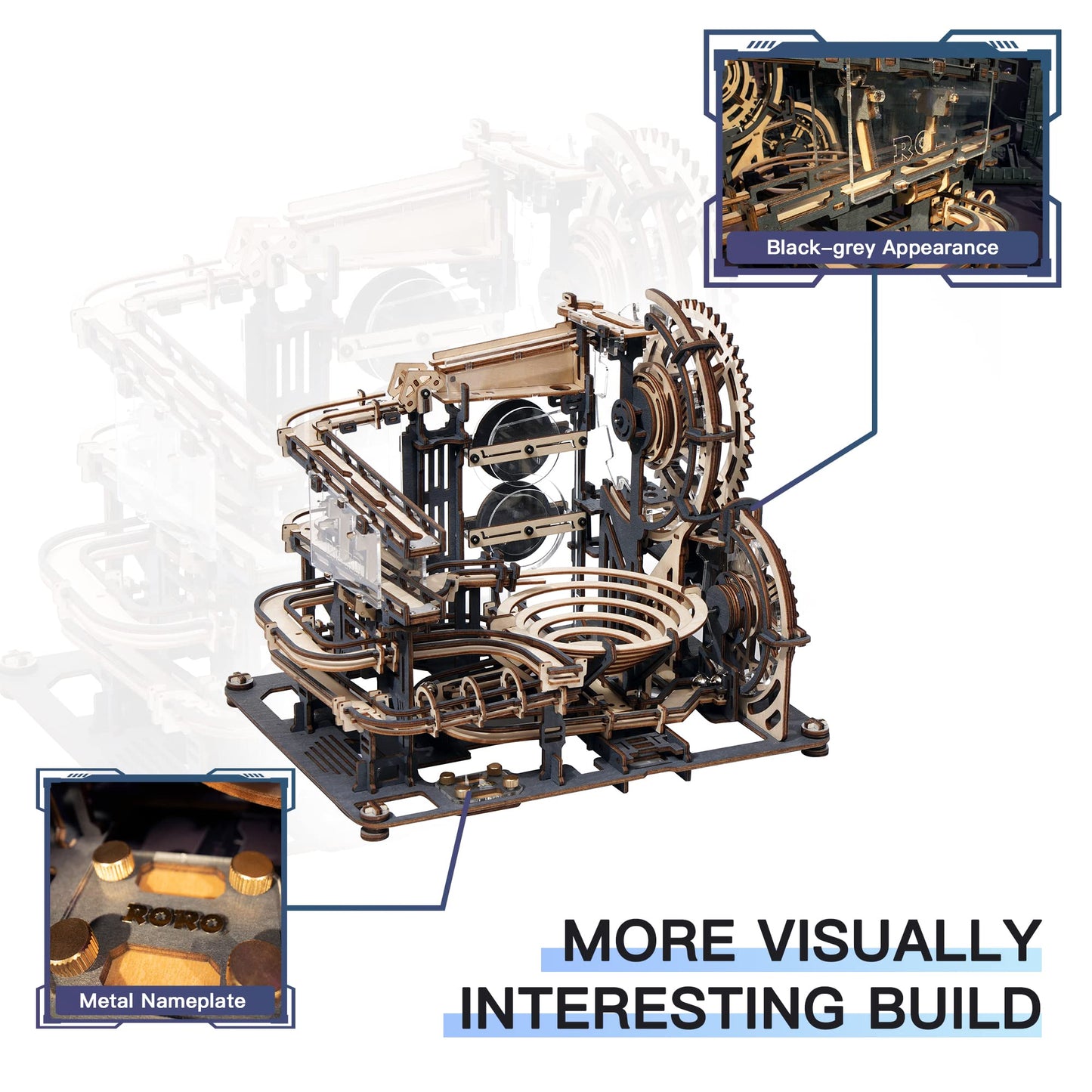 Marble Run to Build, 294-Piece Wooden Marble Maze STEM Toy Building Sets for Teens & Adults Unique Hobbies Kit/Gift - WoodArtSupply