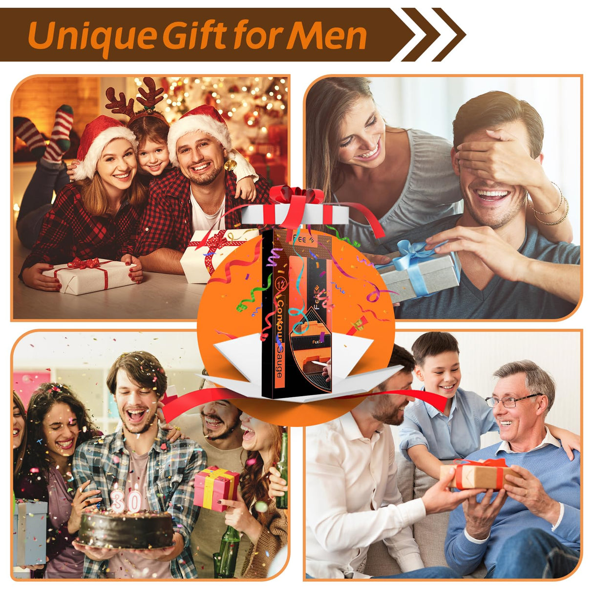 Contour Gauge (12 Inch) with Lock Profile Tool, Christmas Day Gifts Woodworking Tools Carpenter Tools for Men Construction Scribe Tools, Gifts for Feeke